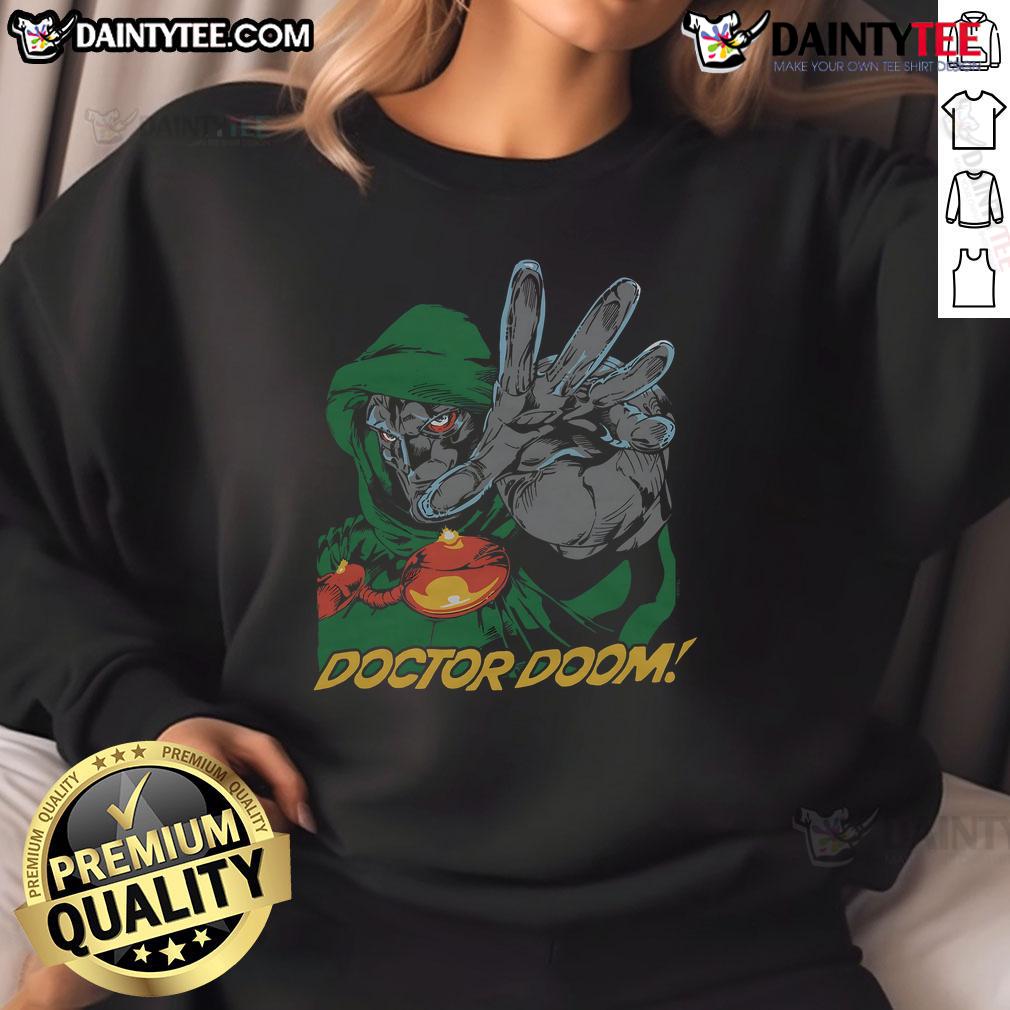 Awesome Fantastic Four Doctor Doom sweatshirt featuring vibrant graphics and a stylish design for fans.