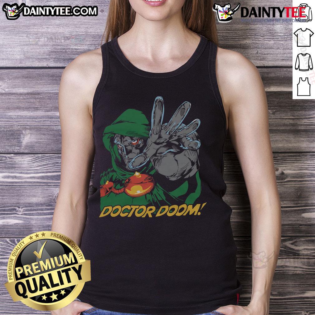 Awesome Fantastic Four Doctor Doom tank top featuring vibrant graphics, perfect for comic book fans and casual wear.