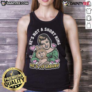 Stylish 'Awesome He's Not a Short King, He's My Labubu' tank top featuring a trendy design for casual wear.
