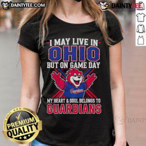 Ohio game day tee featuring 'My Heart and Soul Belongs to the Cleveland Guardians' design for women.