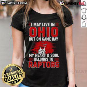 Women's Toronto Raptors tee celebrating game day spirit, perfect for fans in Ohio showing team pride.