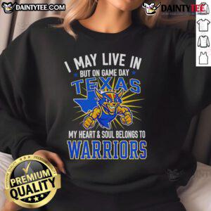 Golden State Warriors sweatshirt showcasing team spirit, perfect for game day in Texas or anywhere else.