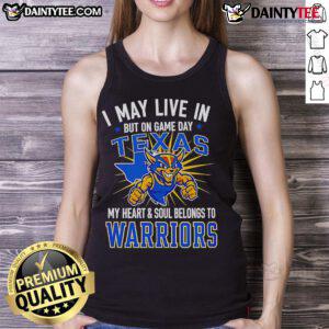 Stylish tank top featuring 'My Heart and Soul Belongs to the Golden State Warriors' design, perfect for game day in Texas.