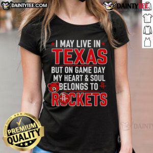 Awesome ladies tee displaying Houston Rockets pride for game day, showcasing Texas spirit and team loyalty.
