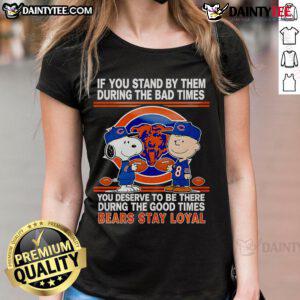 Alt Text: Loyal bears graphic tee for ladies, celebrating support through good and bad times, perfect for casual wear.