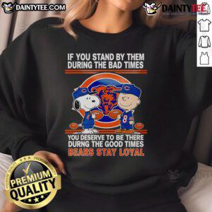 Cozy sweatshirt featuring bears symbolizing loyalty during good and bad times, perfect for inspiring positivity.
