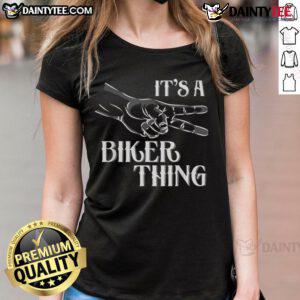 Awesome It's A Bikers Thing Ladies Tee featuring a stylish biker graphic, perfect for motorcycle enthusiasts.