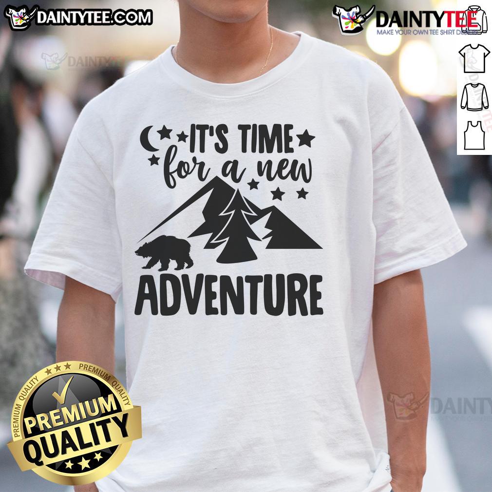 Alt Text: Awesome It's Time for a New Adventure T-Shirt featuring a vibrant design perfect for travel enthusiasts.