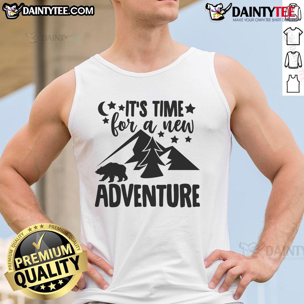 Awesome It's Time for a New Adventure tank top featuring a vibrant design perfect for summer adventures and travel.
