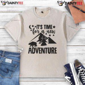 Awesome It's Time For A New Adventure washed t-shirt in vibrant colors, perfect for casual outings and adventures.