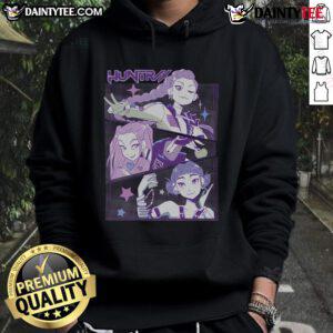 Awesome K-Pop Demon Hunters Huntrix Hoodie featuring vibrant graphics and a stylish design perfect for fans.