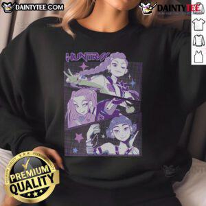 Awesome K-Pop Demon Hunters Huntrix sweatshirt featuring vibrant graphics and a stylish design for fans.