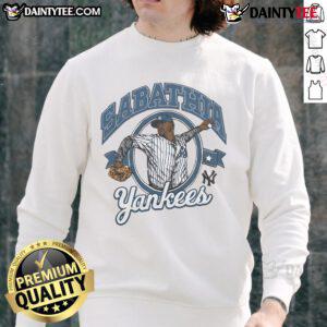 Awesome New York Yankees CC Sabathia sweatshirt featuring team logo and player name, perfect for fans.