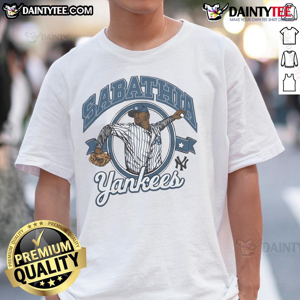 Awesome New York Yankees CC Sabathia T-shirt featuring bold graphics and comfortable fit, perfect for baseball fans.