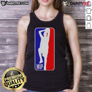 Awesome Nikola Jokic MVP shooting basketball logo tank top showcasing vibrant design and sporty style for fans.