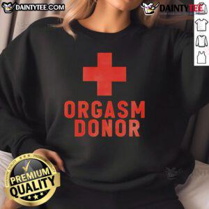 Awesome Orgasm Donor Plus Sweatshirt in black, featuring a playful design perfect for casual wear.