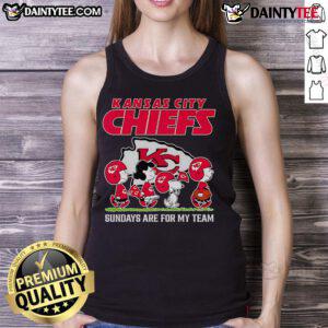Awesome Peanuts Kansas City Chiefs Sundays Are For My Team tank top featuring vibrant team colors and playful design.