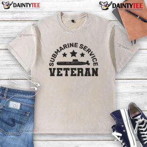 Alt Text: Awesome Submarine Service Veteran washed t-shirt featuring a bold design for proud military supporters.