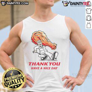 Awesome thank you KFC fried chicken tank top, perfect for casual wear, showcasing a fun and delicious food theme.
