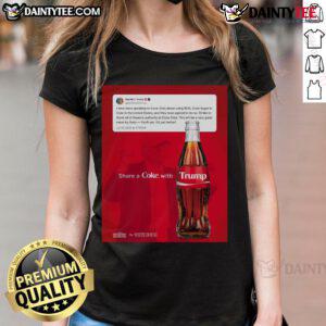 Awesome Trump Real Cane Sugar Coke Ladies Tee featuring a stylish design perfect for fans of Trump and classic soda.