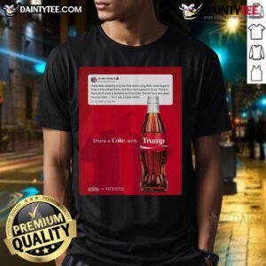 Alt Text: Awesome Trump Real Cane Sugar Coke T-Shirt featuring vibrant design and bold graphics celebrating Trump and Coca-Cola.