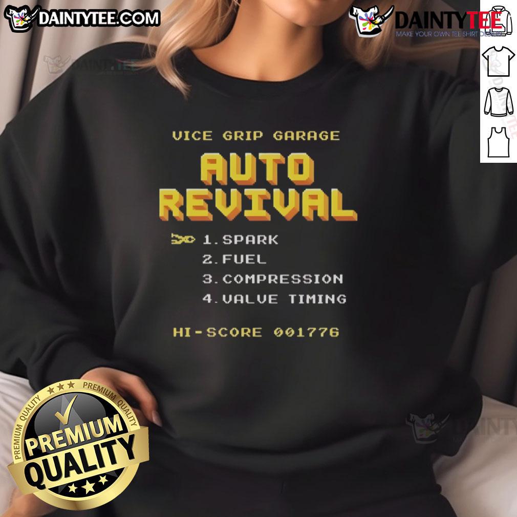 Awesome Vice Grip Garage Auto Revival Sweatshirt featuring a stylish design perfect for car enthusiasts and garage lovers.