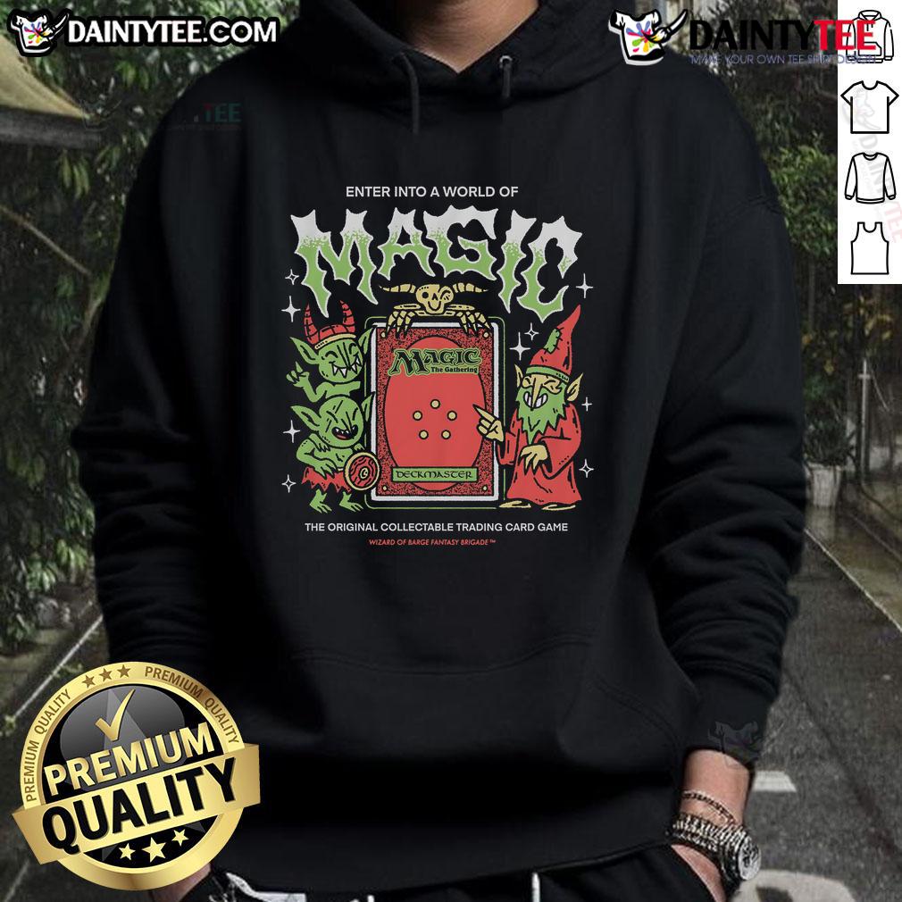 Awesome World of Magic Trading Card Magic: The Gathering hoodie featuring vibrant graphics and a cozy design for fans.