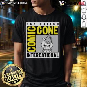 Cute Comic Cone San Catego International T-Shirt featuring a playful design, perfect for casual and fun outfits.