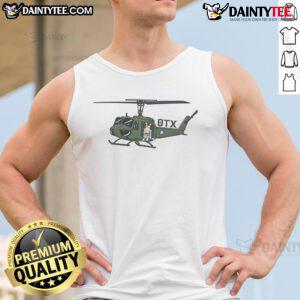 Cute Huey Goosey OTX helicopter tank top featuring a vibrant design, perfect for aviation enthusiasts and casual wear.