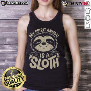 Alt Text: Cute My Spirit Animal Is A Sloth Tank Top featuring a playful sloth graphic and vibrant colors for casual wear.