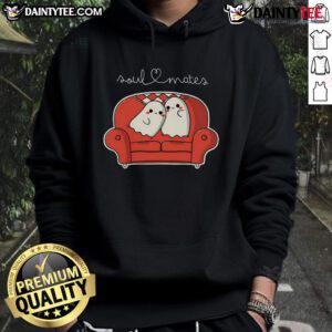 Adorable Cute Soulmates Ghost Hoodie featuring playful ghost designs, perfect for cozy, spooky fashion lovers.