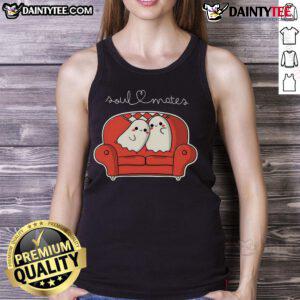 Adorable Cute Soulmates Ghost Tank Top featuring playful ghost graphics, perfect for Halloween or casual wear.