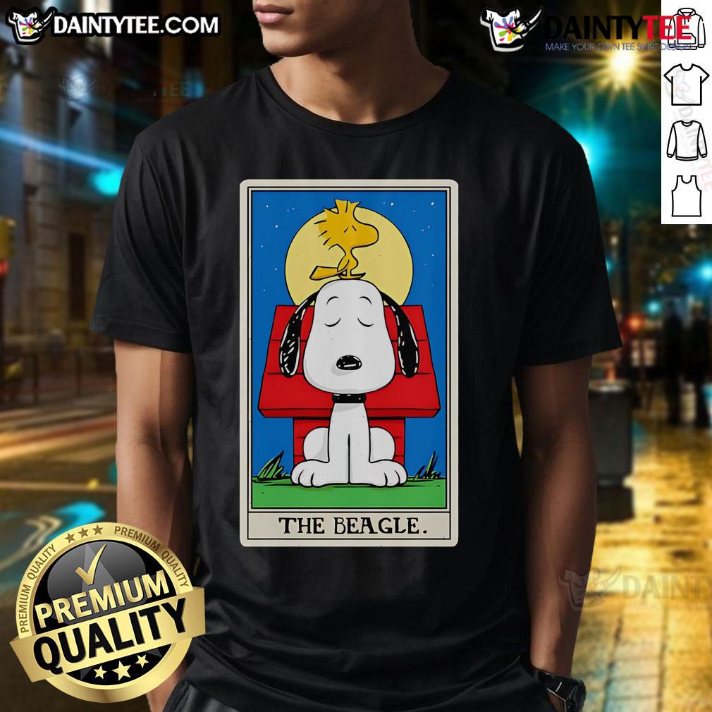 Cute The Beagle Tarot Snoopy T-Shirt featuring a whimsical Snoopy design with tarot card themes for dog lovers.