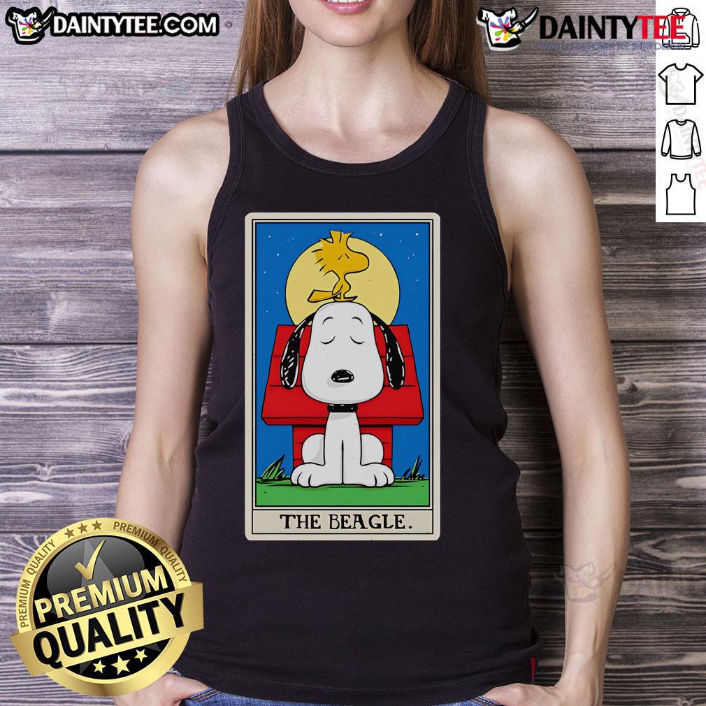 Alt Text: Cute the Beagle Tarot Snoopy tank top featuring a playful beagle design, perfect for pet lovers and tarot enthusiasts.