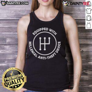 Funny equipped with millennial anti-theft OneDrive icon tank top featuring a humorous design for tech-savvy individuals.