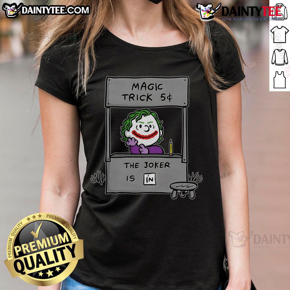 Funny Jokenuts Peanuts Joker magic trick tee featuring The Joker design, perfect for fans of humor and comic culture.
