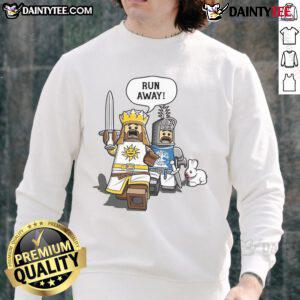 Funny Lego The Cowardly King Killer Rabbit Sweatshirt featuring a playful design of the iconic rabbit from Monty Python.