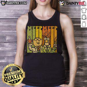 Funny Meep Meep vintage scientists tank top featuring quirky cartoon graphics and a humorous design for science enthusiasts.