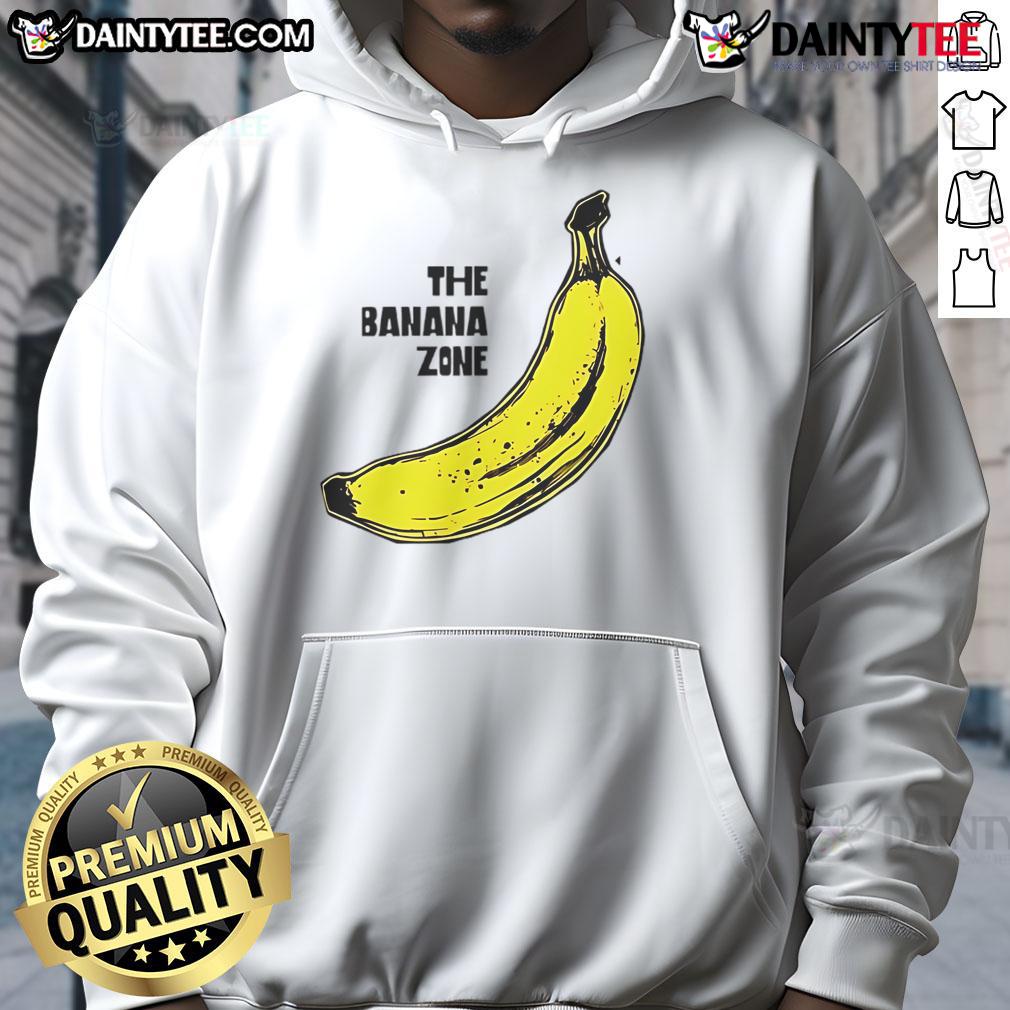 Funny The Banana Zone Hoodie featuring a vibrant banana graphic, perfect for casual wear and banana lovers.