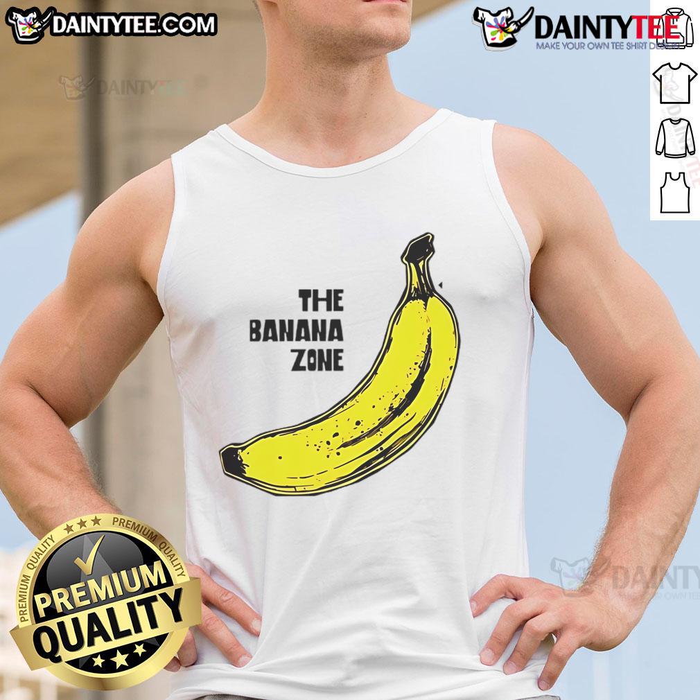 Funny The Banana Zone Tank Top featuring a playful banana graphic, perfect for summer fun and casual wear.