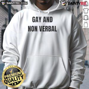 Good Gay and Non-Verbal Hoodie featuring a colorful design, perfect for LGBTQ+ pride and self-expression.