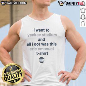 Eric Emanuel tank top from New York Yankees Stadium visit, showcasing stylish design and team spirit.