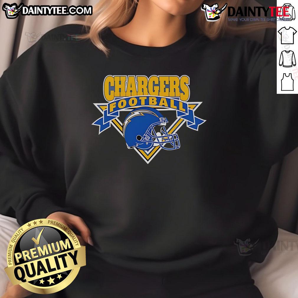 Navy Los Angeles Chargers sweatshirt by Good The Wild Collective, featuring team logo and modern design for fans.