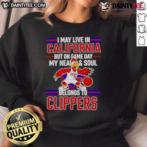 Cozy sweatshirt featuring 'My Heart and Soul Belongs to the Los Angeles Clippers' design, perfect for game day fans.