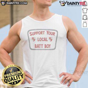 Support your local bat boy tank top featuring a stylish design and vibrant colors, perfect for baseball fans.