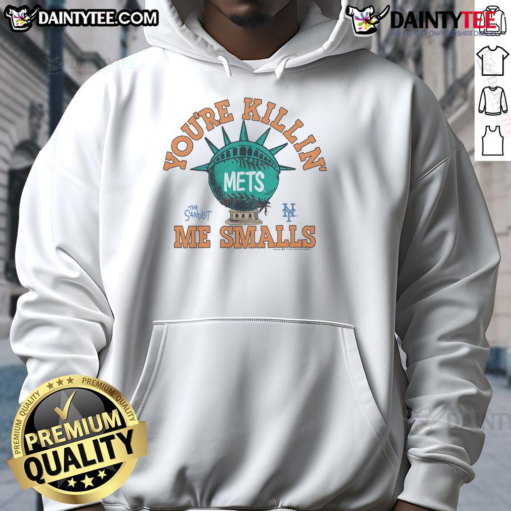 Nice The Sandlot X New York Mets Hoodie featuring iconic movie graphics and team colors, perfect for fans and fashion.