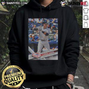 Official 2017 Topps Baseball Update Aaron Judge Yankees hoodie featuring team logo and player name on the front.