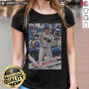 Official 2017 Topps Baseball Update Aaron Judge Yankees Ladies Tee featuring vibrant graphics and comfortable fit.