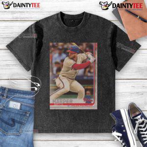 Official 2019 Topps Baseball Bryce Harper Phillies washed t-shirt featuring vibrant graphics and a comfortable fit.