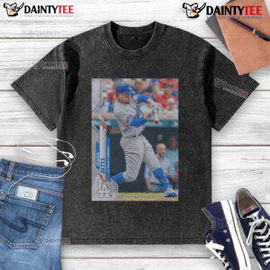 Official 2020 Topps Baseball Mookie Betts Dodgers washed t-shirt showcasing team pride and player spirit.